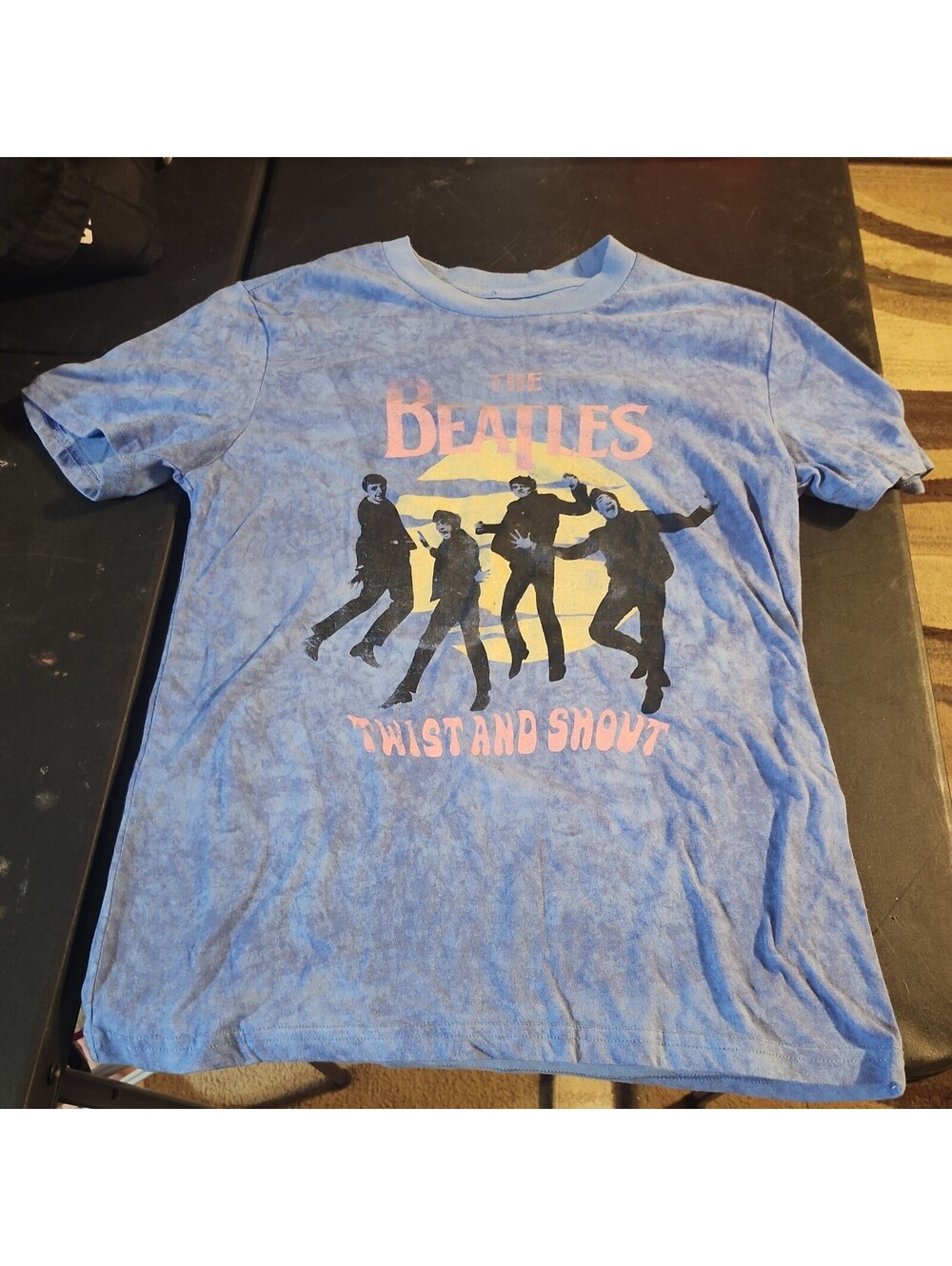 The Beatles "Twist and Shout" Graphic Tee – Blue Mineral Wash, Size XXL